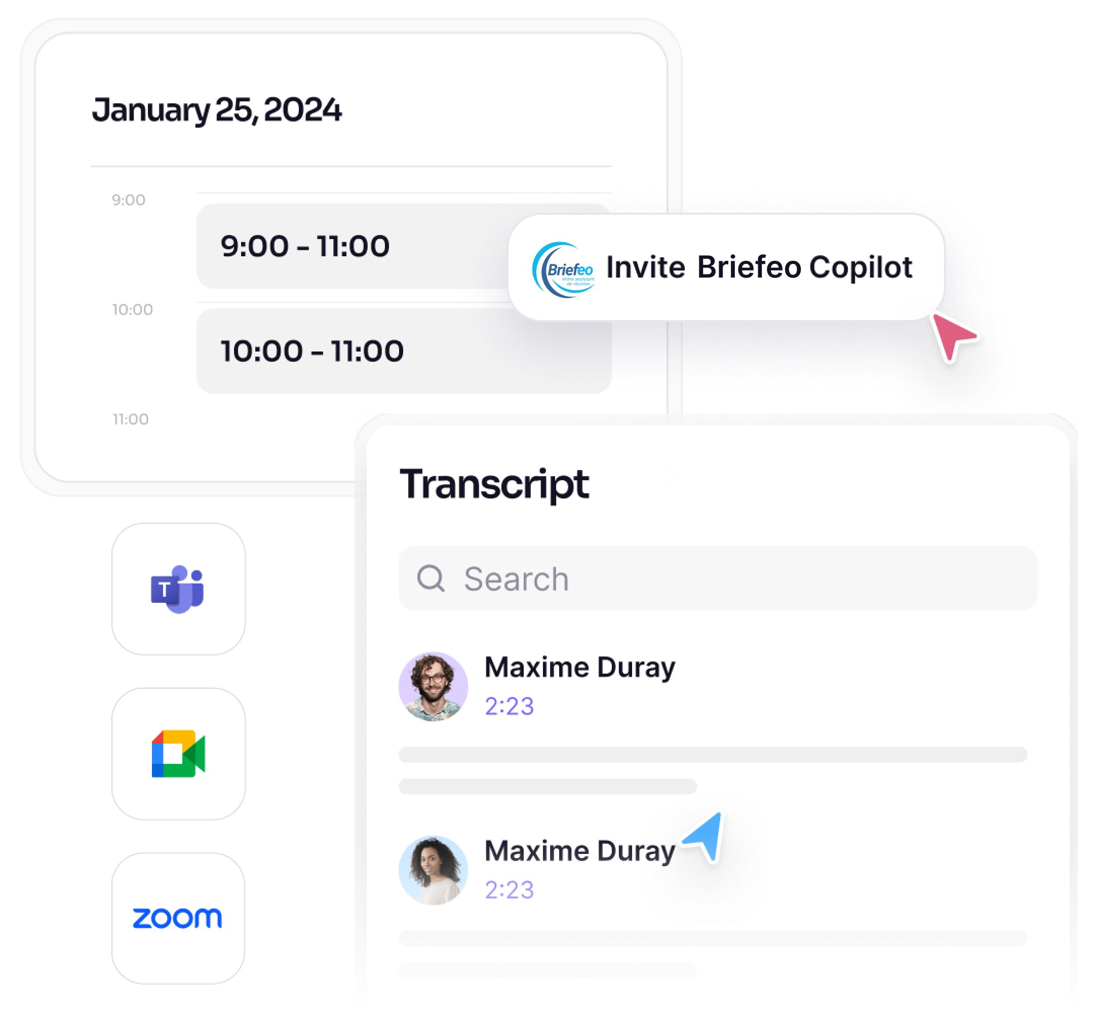 Enregistrement automatique transcription IA multilingue Briefeo